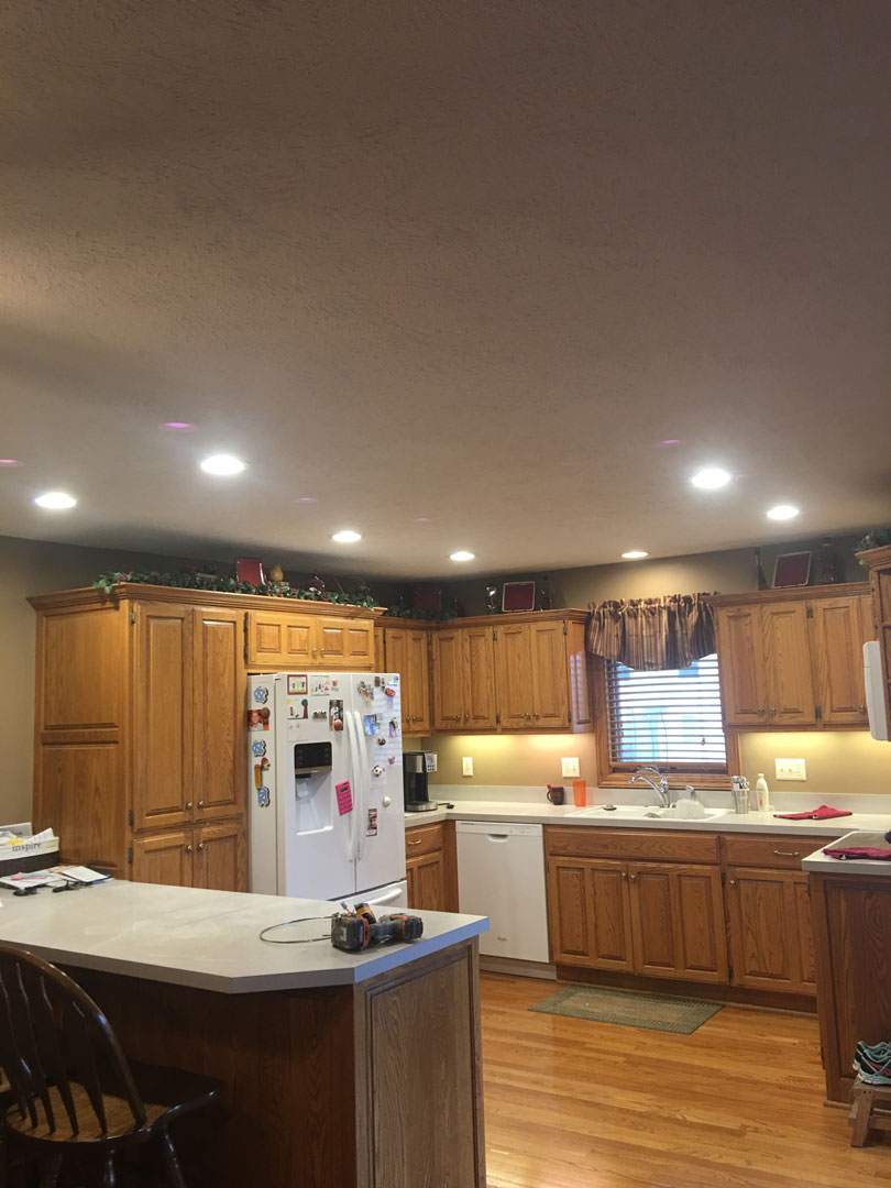 White CAN LED light installed in the kitchen