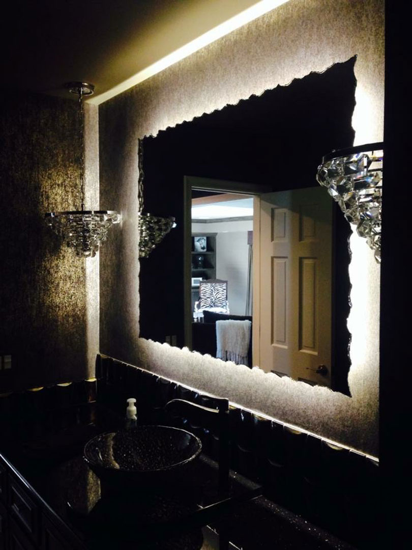 Bathroom vanity light fixture over mirror